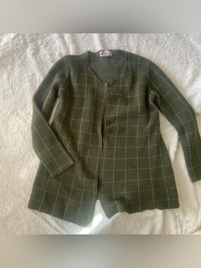 Olivers Olive Green Windowpane Knit Blazer